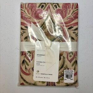 Pottery Barn Ivana Print Standard Size Sham Linen Cotton 26” X 20”